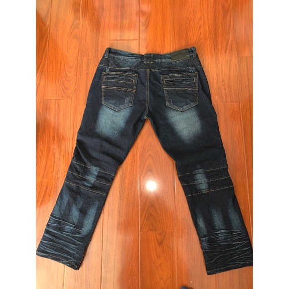 NWOT TEXTURED DARK BLUE X-RAY BOY JEANS - Picture 2 of 4